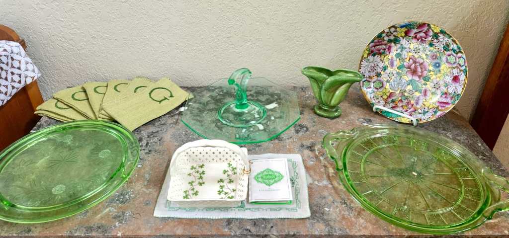 Vaseline uranium glass pieces.