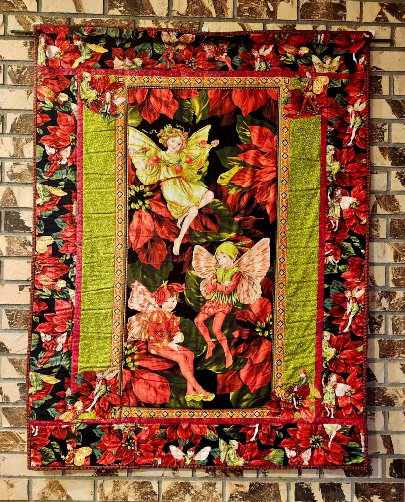 How many fairies adorn this vibrant appliqué?
Can you spot the depth created in this unique overlay??